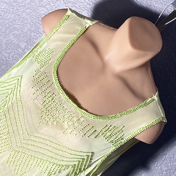 ALTAR’D STATE - tank: beaded sheer green toned w button down rear - L - Picture 10 of 16